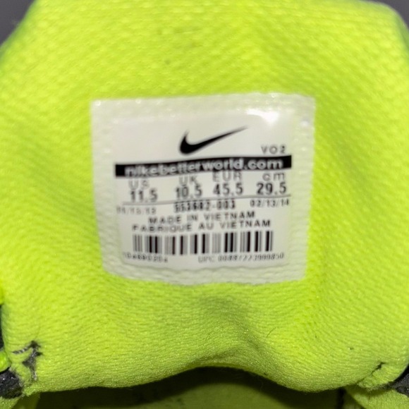 Nike Lunarlon Flywire‎ Running Shoes Gray Green Athletic Mens Size 11.5 main image 5